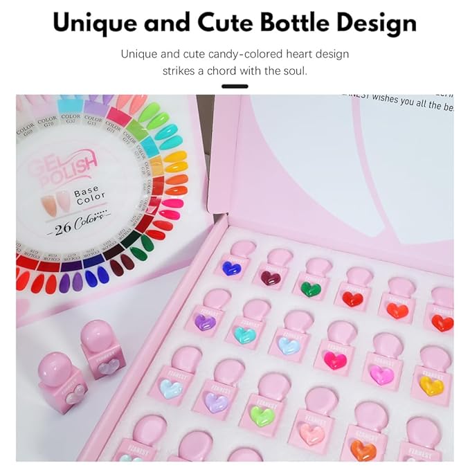 FZANEST Hema-free Gel Nail Polish Set, 30pcs TPO-free Nude Pink Red Blue Green Yellow All Season Gel Polish Colors with Rubber Base Top Coat Blooming Matte Top Soak Off Uv LED Nail Gel Kit