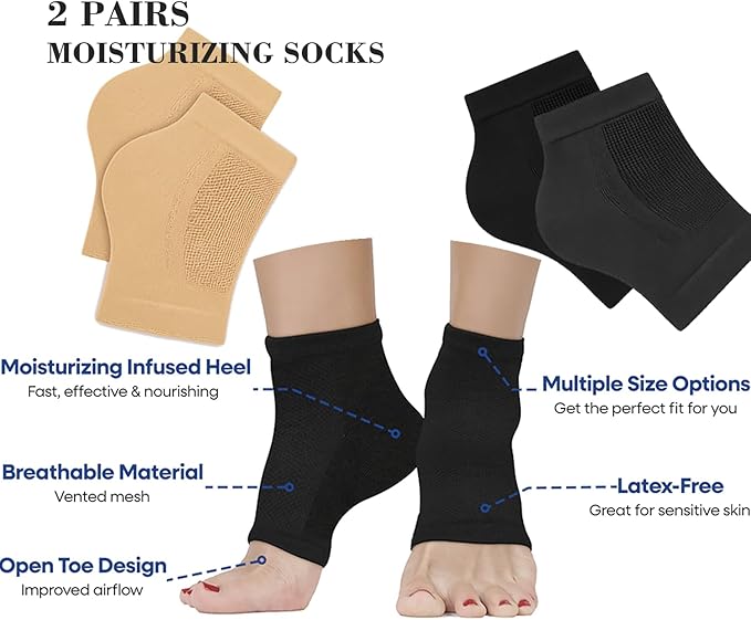 Nano Glass Foot File, Hard Skin Callus Remover with 1PCS Feet Cream, 2Pairs Moisturizing Heel Socks, Professional Foot Care Kit Keep Your Feet Smooth, Blue