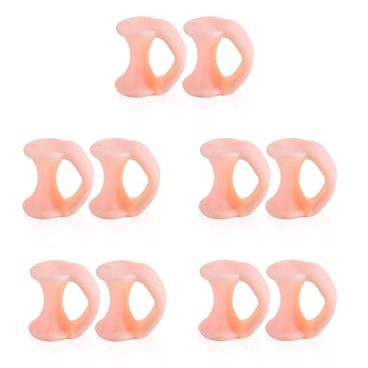 10pcs Gel Toe Separator, Pinky Toe Spacers, Little Toe Cushions Straightener Bunion Corrector for Preventing Rubbing & Relieving Pressure, Pain Relief from Overlapping Toes (Flesh color)