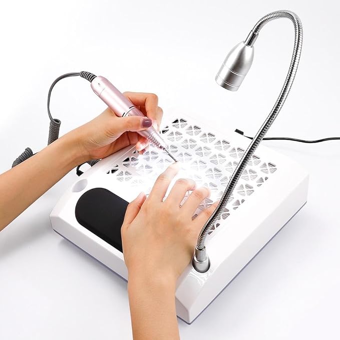 80W 4 in 1 Powerful Electric Suction Nail Dust Cleaner Machine Nail Dust Collector for Salon Home Use Manicure, White, 202406211f