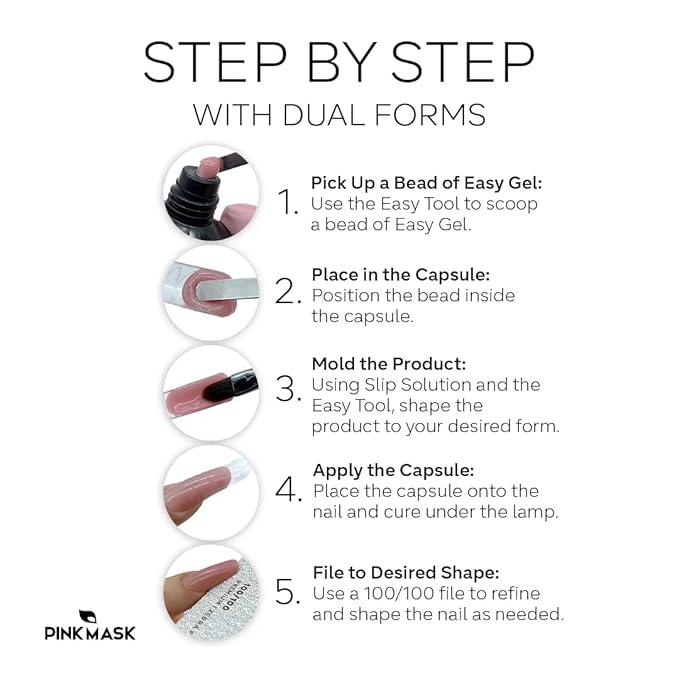 PINKMASK Easy Gel 2oz 60g-WhiteProfessional Builder Enhancement Gel-Quick Nail Extension for Beginner DIY, Nail Strengthener-Long Lasting-Salon Quality-Thickening Solution