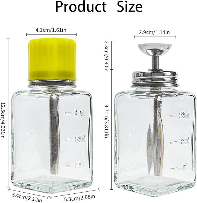 5 Oz/ 150ml Glass Push Down Pump Dispenser Bottle With Cap Push Down Glass Empty Pump Dispenser for Alcohol Makeup Clear Refillable Bottle Hand Pumping Press Container (1pcs - Square Shaped)
