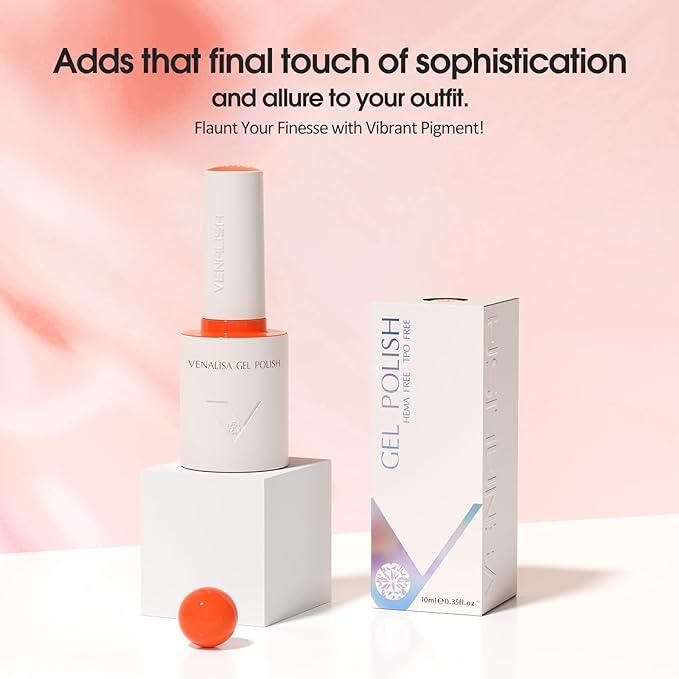 VENALISA Orange Gel Nail Polish 1 Pcs 10ML Soak Off UV Gel Salon Manicure DIY at Home Nail Art For Girls Women
