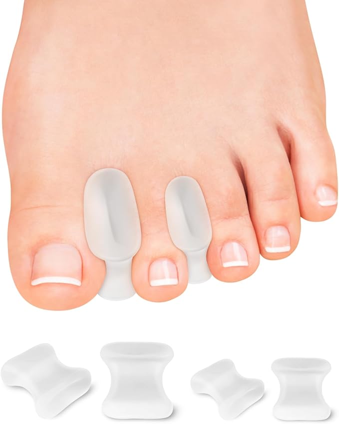 12 Pack Gel Toe Separators, Bunion Toe Spacers with 2 Sizes for Women Men Toe Pain Relief, Soft Silicone Toe Spacer for Crooked Toes, Overlapping Toes, Hammertoe Corrector(6L+6S)