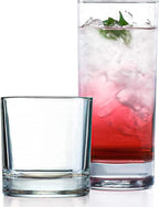 Everyday Drinking Glasses Set of 8 Drinkware Hurricane Glasses, Kitchen Glasses by LERAZE