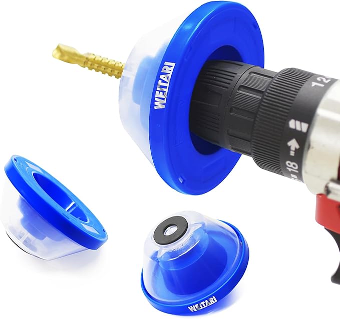 2Pcs Drill Dust Collector,Drywall Dust Collector, Drill Dust Collector for Electric Hammer and Drill, Hole Saw Dust Bowl, Shockproof Dust Catcher with Sealing Cover & Anti-Skid Sponge