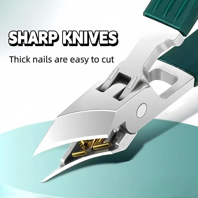 Eagle Beak Beveled Nails Clippers-Wide Jaw Opening Anti-Splash Slanted Nail Clipper,for Thick Nails and Ingrown Care,Edge Nail Clippers 3-Piece Set for Men Women