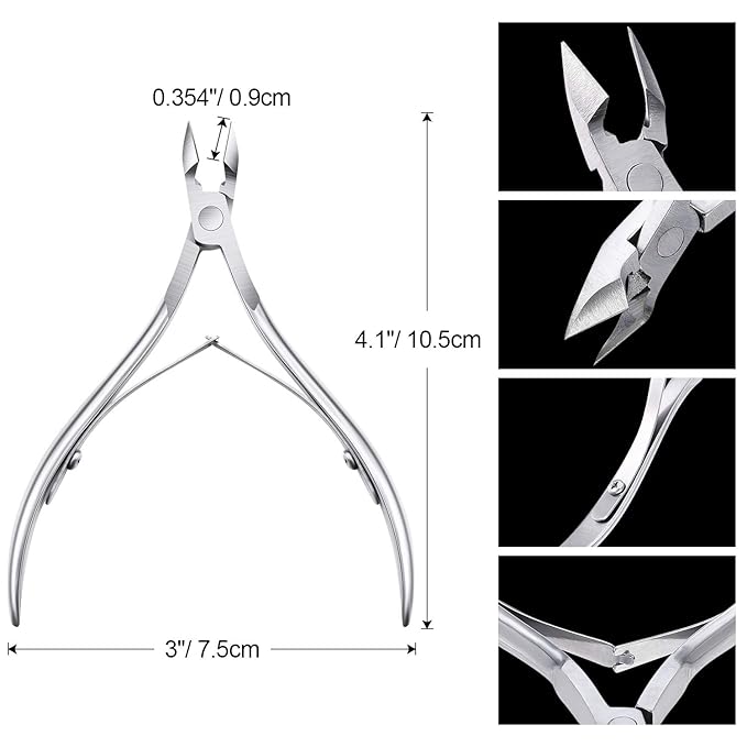8 Pieces Cuticle Trimmer Stainless Steel Cuticle Nippers Pointed Blade Dead Skin Cutter Clipper Remover Scissors Manicure Tools for Fingernails and Toenails(Silver)