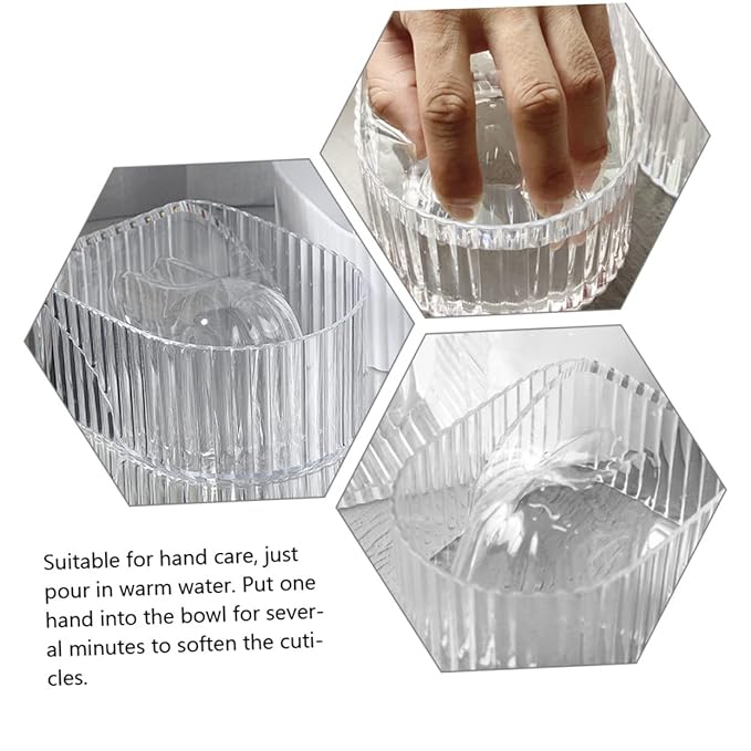 2pcs Clear Nail Soaking Bowl Manicure Soak off Bowl for Gel Polish Removal Nail Removal Tool for Salon Home Use for Cuticle Softening
