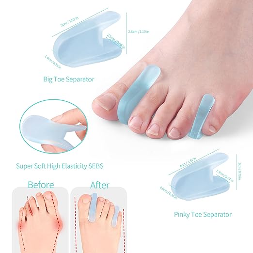 Bunion Corrector Sleeve Socks with Big Toe Separators and Pinky Separators Pack for Men and Women Non-Slip Big Toe Straightener Big Toe Alignment Bunion Toe Relief Pain (Khaki, Large)