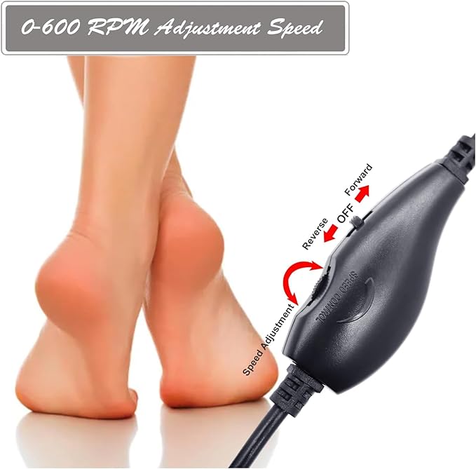 Electric Foot Callus Remover Pink Professional Powerful Foot File Pedicure Grinder Sanders with 60PCS Replacement Sandpaper Discs Heel Scraper for Dead Dry Crack Skin Calluses Speed Adjustable