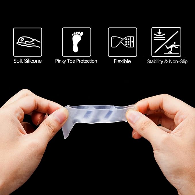 Toe Spacers, Pinky Toe Separators Straightener with 3 Loops for Curled Toes/Overlapping Toes/Foot Pain/Bunion Corrector and Bunion Relief for Men Women, 6 Pcs/ 3 Pairs