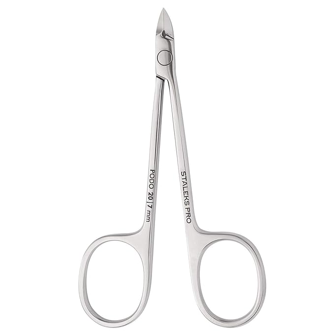 Staleks PODO 20 Podology Scissors-Style Nippers – 7 mm Straight Blades Without Heel – Designed for Corn and Cuticle Work