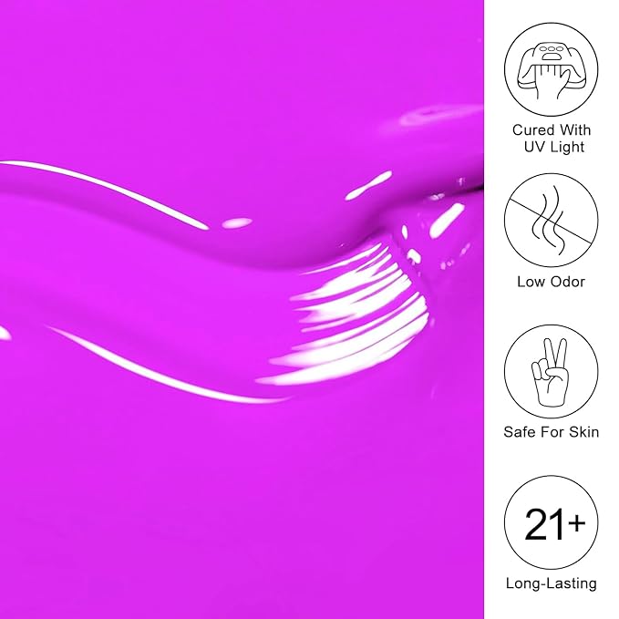 Imtiti Purple Gel Nail Polish, 15ML Pink Purple Gel Polish Autumn Winter Gel Nail Polish DIY Art Starter Manicure Salon