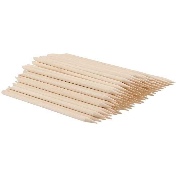 LEXININ 1500pcs 4.5 Inch Orange Wood Nail Sticks, Wooden Cuticle Pusher Sticks, Doubled Sided Wooden Stick for Manicure, Pedicure