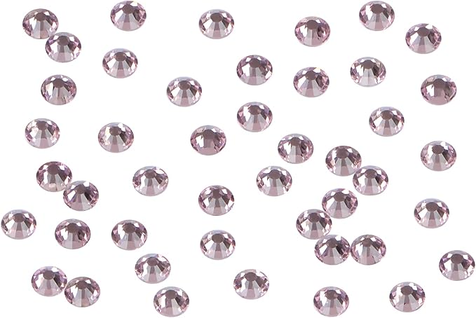 1440PCS Art Nail Rhinestones Non Hotfix Glue Fix Round Crystals Glass Flatback for DIY Jewelry Making with one Picking Pen (ss16 1440pcs, Lt. Rose)
