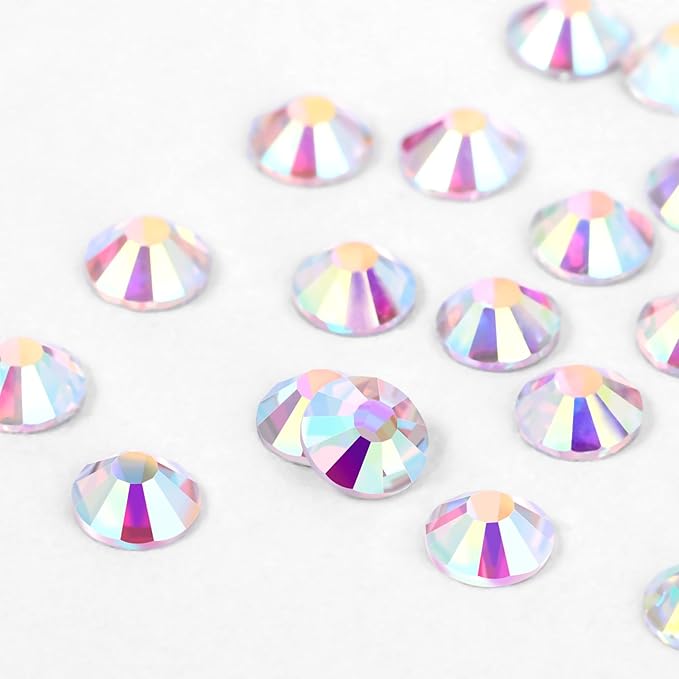 Novani Rhinestones 1440pcs SS16 Glass Rhinestones Crystal Flatback Gemstones for Crafts Nails Makeup Bags and Shoes Decoration（SS16, Crystal AB）