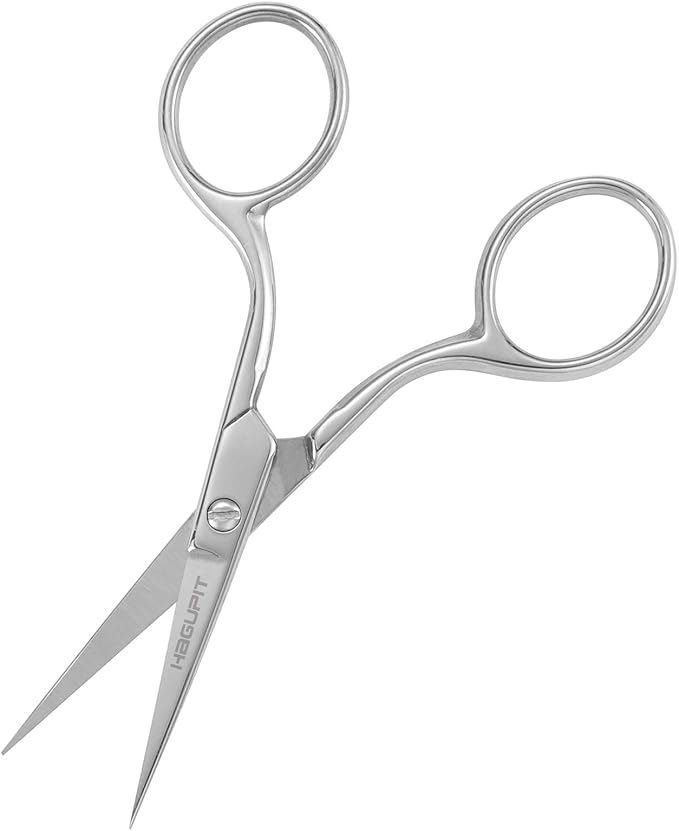 HAGUPIT Small Precision Embroidery Scissors, 4" Forged Stainless Steel Sharp Pointed Tip Detail Shears for DIY Craft Thread Cutting, Needlework Yarn & Sewing