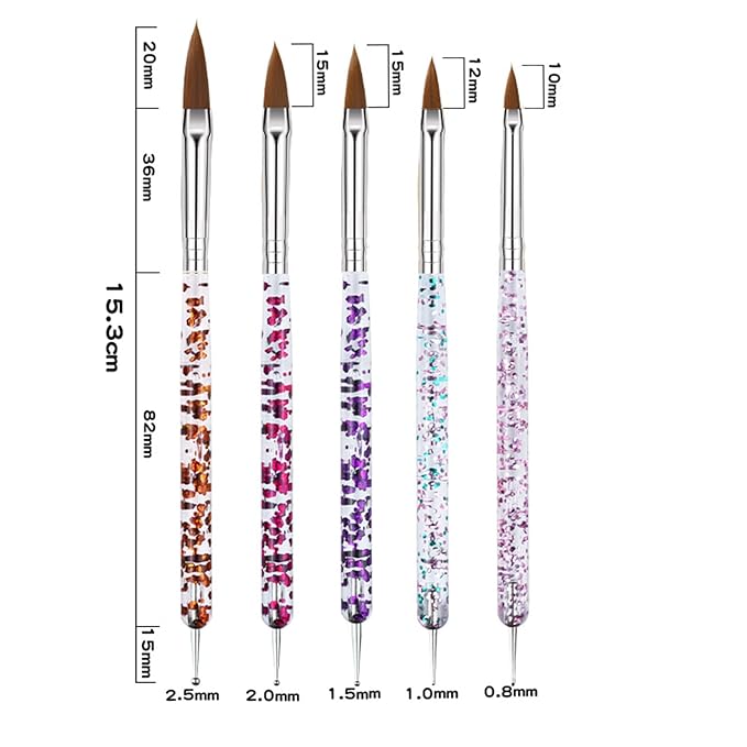 Nail Art Brushes 10 Pcs Kit 10Pcs Nail Painting Brushes and 5 Nail Dotting Tools Whole Set Nail Brushes for Nail Salon