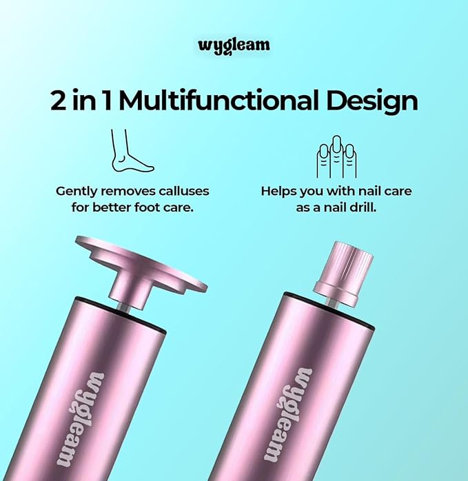 2-in-1 Electric Callus Remover and Nail File Drill Kit for Flawless Feet & Nails - 3 Speeds, Rechargeable, Professional at-Home Pedicure & Manicure Tool