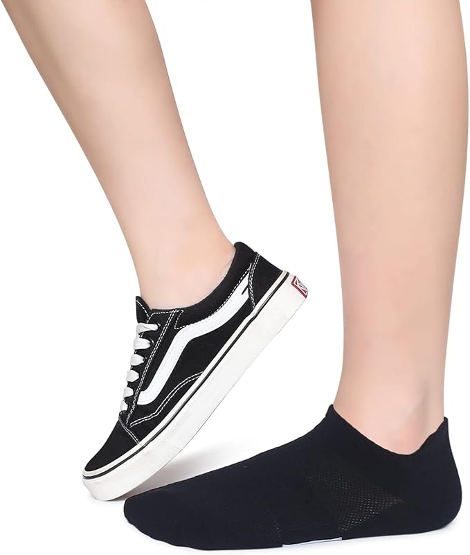 Henwarry Women's 10 Pairs Athletic Running Low Cut Socks Thin Cotton Soft Ankle Tab Socks