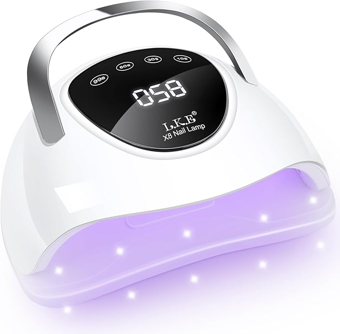 LKE LED Nail Lamp, UV Light for Gel Nails 150W Gel Nail Light with 4 Timer, 24Pcs Lamp Beads and Auto Sensor, Professional LED Nail Dryer for Home Salon Nail Art Tools