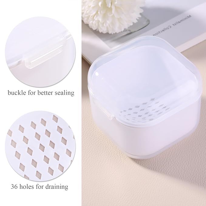 1Pcs Nail Tool Sterilizer, Nail Drill Bits Cleaning Box Disinfection Container For Nail Art Accessories Manicure Sterilization Tray Salon Supplies Sterilizer Cup With Drain Basket (white)