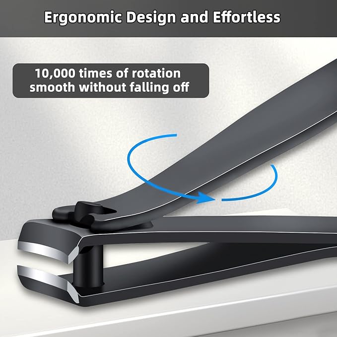 2PCS Professional Nail Clippers Set, Ultra Sharp Sturdy Fingernail and Toenail Clipper, Large & Small Nail Cutter for Thick Nails with leather case, Best Travel and Gift Nail Clipper for Men and Women