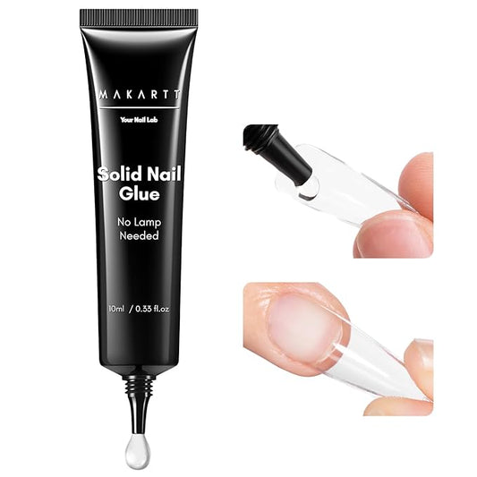 Makartt New Super Strong Nail Glue for Press On Nails: No Uv/Led Lamp Needed, Quick Drying 20s, Long-Lasting Semi Solid Gel Fake Tips Adhesion,Updated Hema-Free Nail Glue DIY Home Salon Manicure 10ml