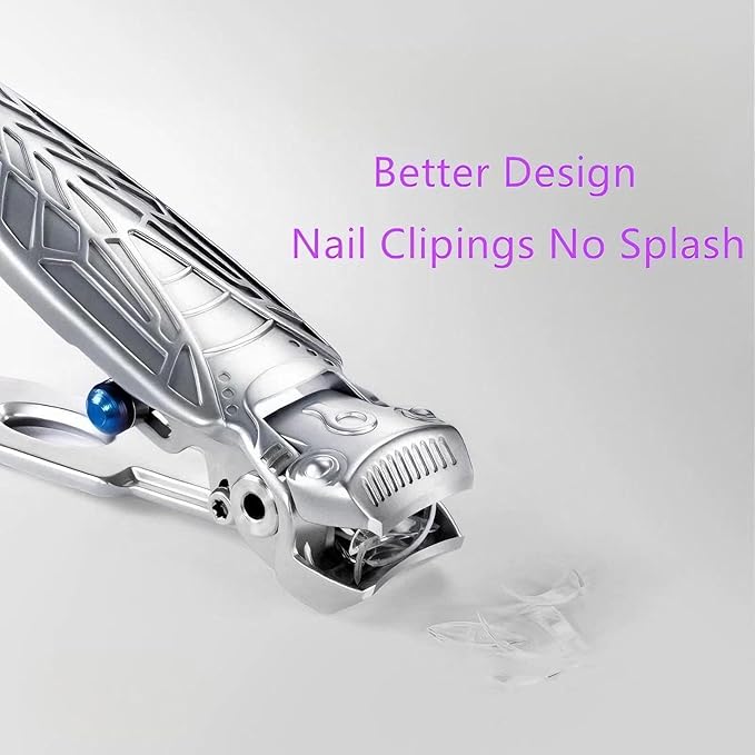 Stainless Steel Nail Clippers Set 3 in 1 Toenail and Fingernail Clippers with Nail File, Manicure and Pedicure personnal Care Tool Thick toenail Cutter for Men, Women, Seniors, Gift