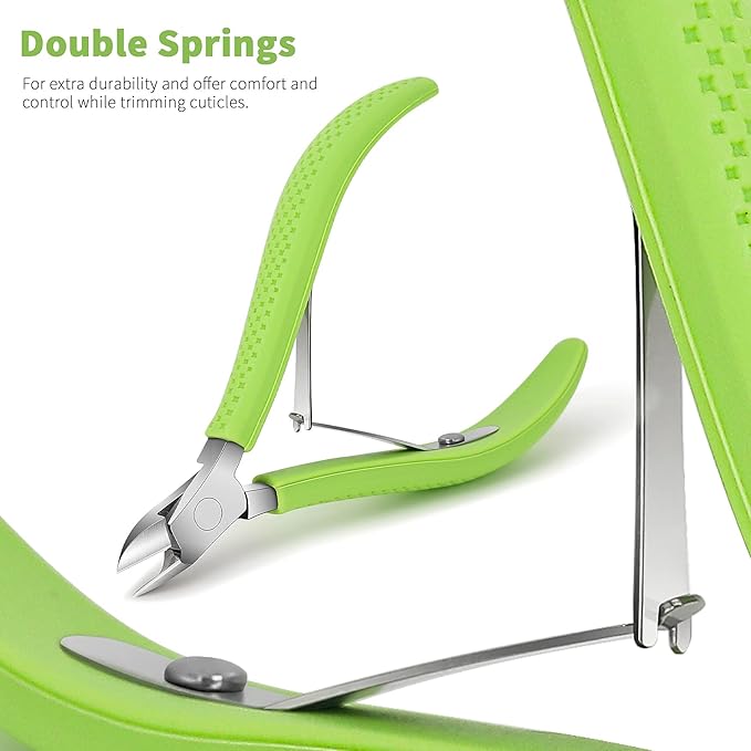 FVION Cuticle Clippers – Small Cuticle Trimmer, Rubber Coated Handle Manicure Tools – Full Jaw Cuticle Cutter for Nails (9mm)