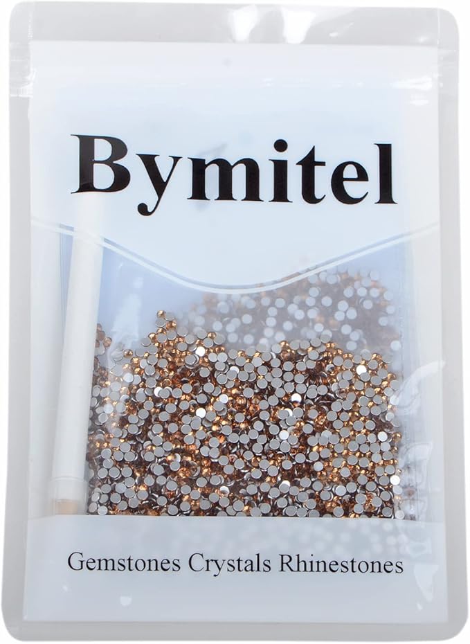 2880PCS Art Nail Rhinestones non Hotfix Glue Fix Round Crystals Glass Flatback for DIY Jewelry Making with one Picking Pen (ss8 2880pcs, Lt. Topaz)