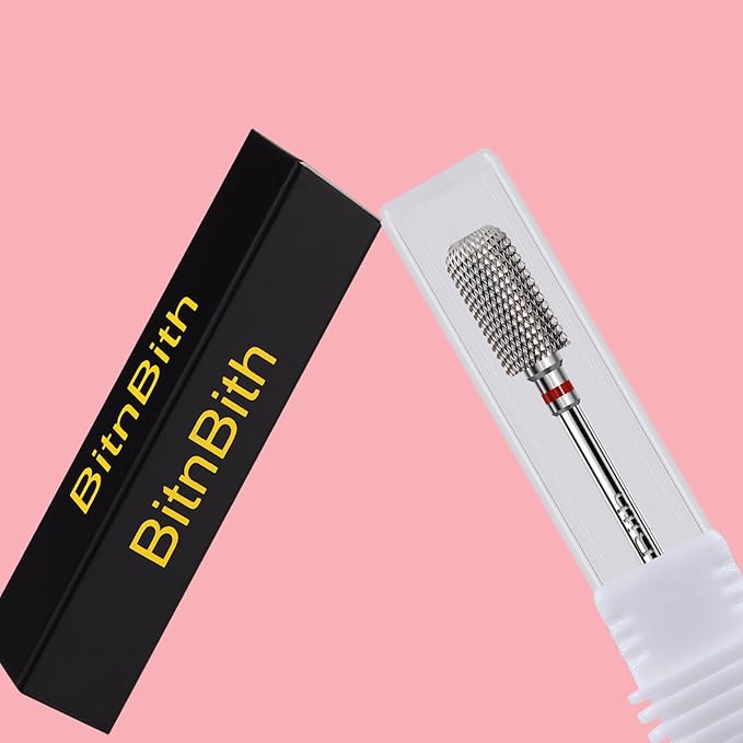 Nail Drill Bit 3/32”Fast Remove for Acrylic or Hard Gel,Barrel Electric Nail File Carbide Bit for Nail Cuticle Gel Dipping Powder Polishing, Professional Manicure Pedicure Nail Art Tool,Fine