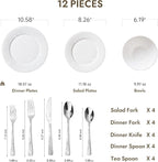 12Pc Bone China Dinnerware Set & 20Pc Flatware Combo Set - Image 2