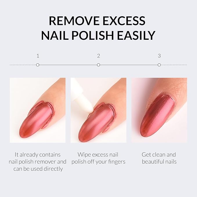 Ownest 4 Pcs Nail Polish Corrector Remover Pen, Nails Edge Cleaning Pen with Cotton Tip, Nail Art Correction Set, with 3 Cotton Tip Refills, For Easy and Perfect Manicure