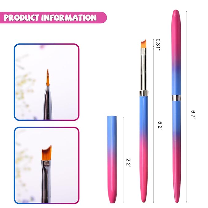 SILPECWEE 1pc French Nail Brush - Acrylic Nail Art Brushes & Polish Brush for French Tip Manicure