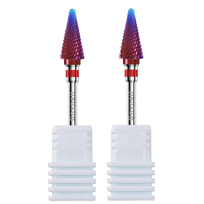 3/32" 2PCS Clean Umberllas Bits Fine Grit Carbide Cuticle Cleaner Bit for Electric Nail Drills – Professional Manicure Tool for Nail Salons and Home Use (F Grit. Purple)