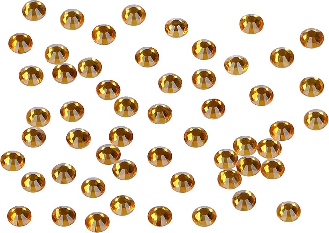1440PCS Art Nail Rhinestones Non Hotfix Glue Fix Round Crystals Glass Flatback for DIY Jewelry Making with one Picking Pen (ss12 1440pcs, Topaz)