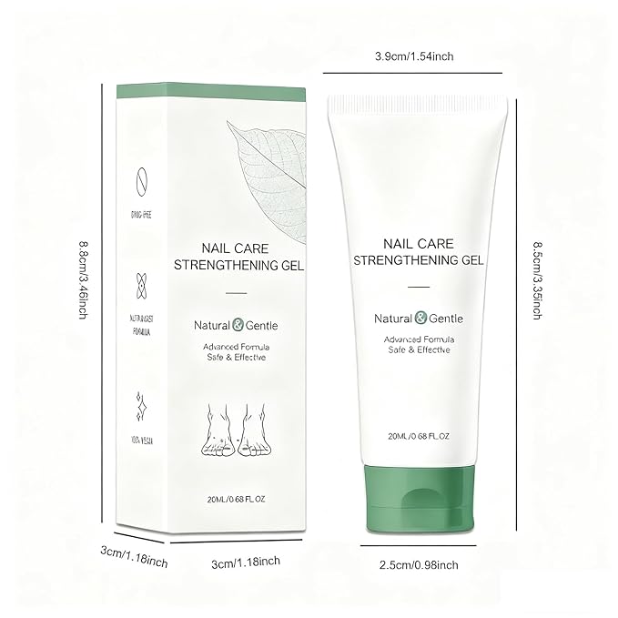 Natural Nail Care Gel, Nutraboost Strengthening Cuticle Serum for Damaged & Brittle Nails, 20ml (1 pcs) (3pcs)
