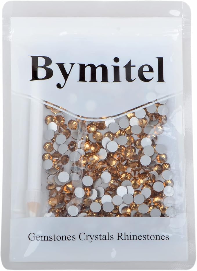 288PCS Art Nail Rhinestones non Hotfix Glue Fix Round Crystals Glass Flatback for DIY Jewelry Making with one Picking Pen (ss30 288pcs, Lt. Topaz)