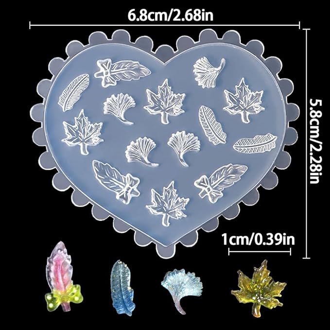3D Maple Leaf Nail Design Silicone Nail Molds Autumn Leaves Nail Charm Molds Resin Molds Fall Maple Carving Template Silicone Molds for Nail Art Mold Nail Stencils Nail Supplies Nail Accessories