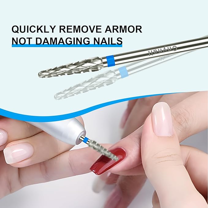 3/32" Small Cone Clean Medium Grit Carbide Cuticle Cleaner Bit for Electric Nail Drills – Professional Manicure Tool for Nail Salons and Home Use (M Grit. Silver)