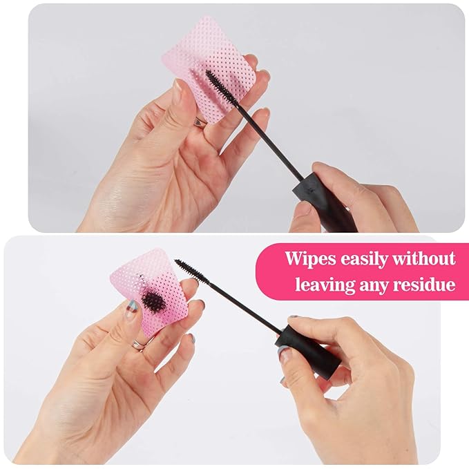 MAQIHAN 600 Lint Free Nail Wipes - Pink Nail Polish Remover Wipes Lint Free Nail Wipes Pads for Gel Nails No Lint Nail Glue Wipes Eyelash Extensions Toallitas Para Uñas Sin Pelusa Nail Supplies