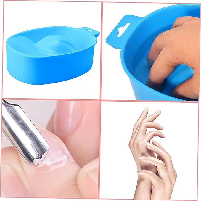 1pc Rectangular Nail Care Soaking Bowl for Manicure Nail Art Bowl for Cuticle Treatment Suitable for Home and Salon Use Blue