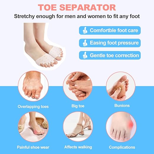 toe separators for Women & Men， ball of foot bunion corrector toe spacers ，toe protectors women，4-Pairs bunion pads,2025 New (4)