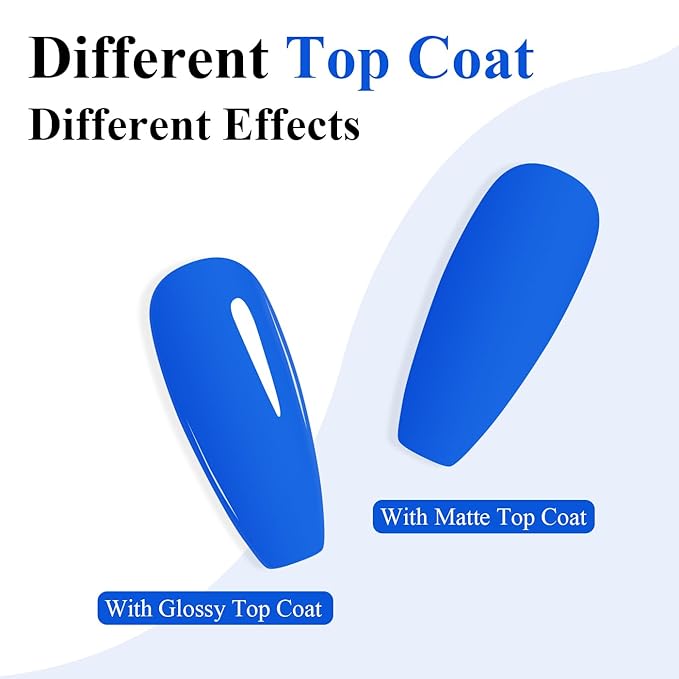 Imtiti Blue Gel Nail Polish, Electric Blue Nail Gel Polish High Gloss Soak Off UV LED Spring Summer Nail Art Manicure Salon DIY Design 10ML