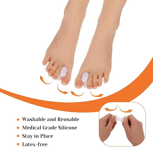12Pcs Bunion Corrector Gel Toe Separators Soft Toe Spacers Overlapping Toes Pads Gel Orthotics for Men Women Sports Activities Calluses Crooked Toes Hammertoe Straighten Pain Relief