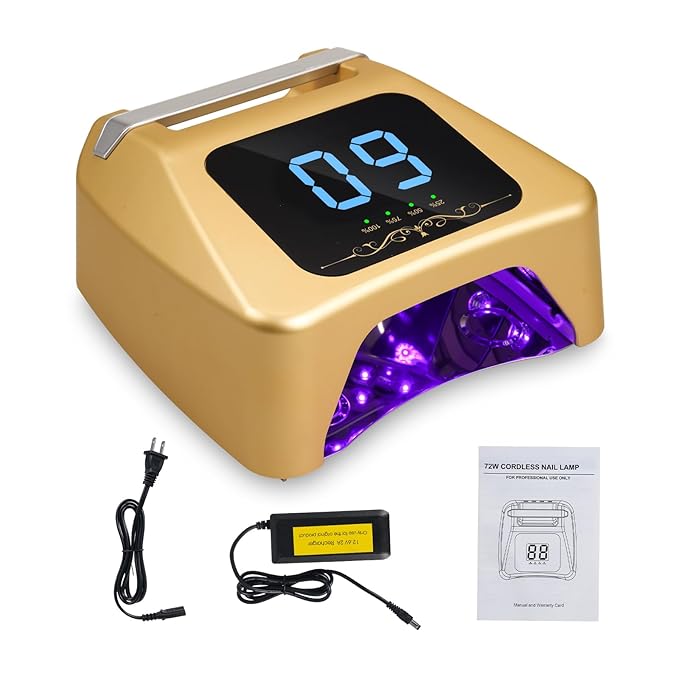 72W UV LED Nail Lamp Quick Drying Gel Nail Dryer with 4 Timer Settings Smart IR Sensor Nail UV Light for Gel Polish Gel Curing Lamp for Toes Nails Compatible with All Gel Type