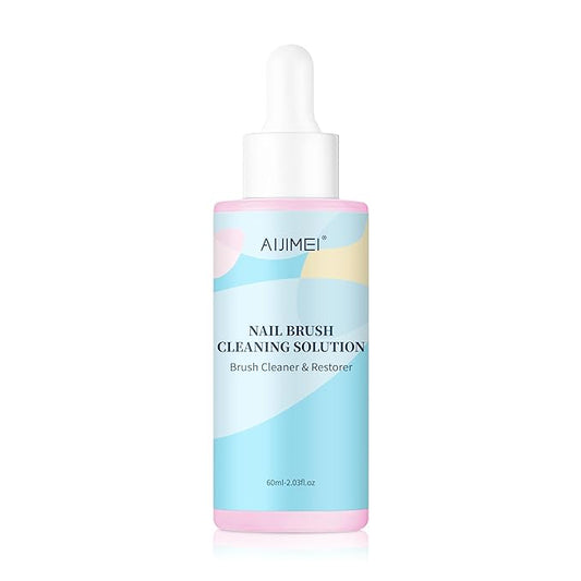 Aijimei 60ml/2fl.oz Nail Brush Cleaning Solution, Nail Art Brush Restorer Quick Clean, Gel Acrylic Nail Brush Cleaner, Use for DIY (Rose)