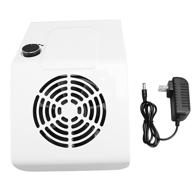 Nail Dust Collector Electric Machine Adjustable Low Noise Suction 80W Vacuum for Salon Studio Nail Vacuum Fan Nail Dust Suction Machine Nail Dust Collector Extractor Nail Art Dust Suction Collector
